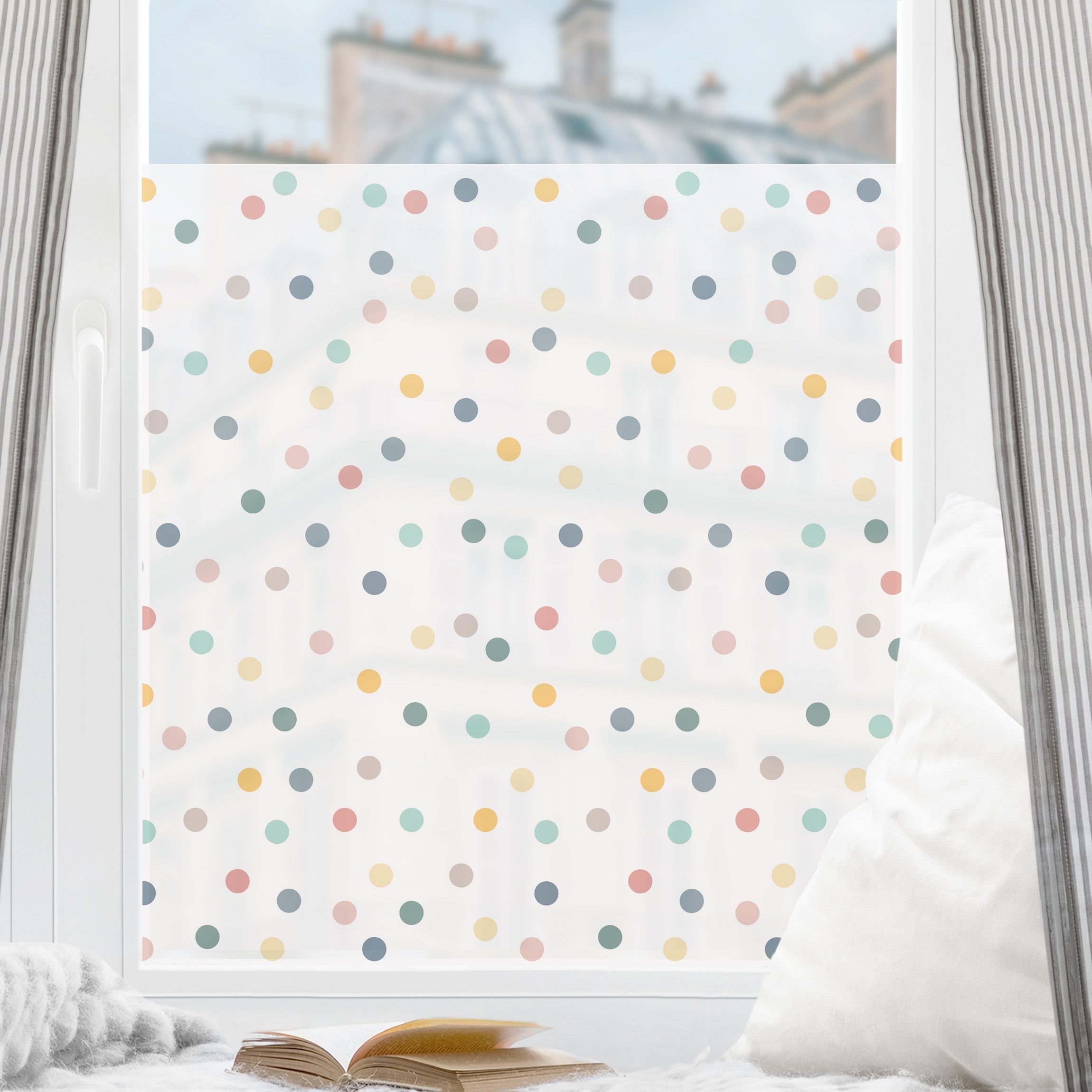 Fensterfolie - Sichtschutz - Konfetti Punkte Muster - Fensterbilder