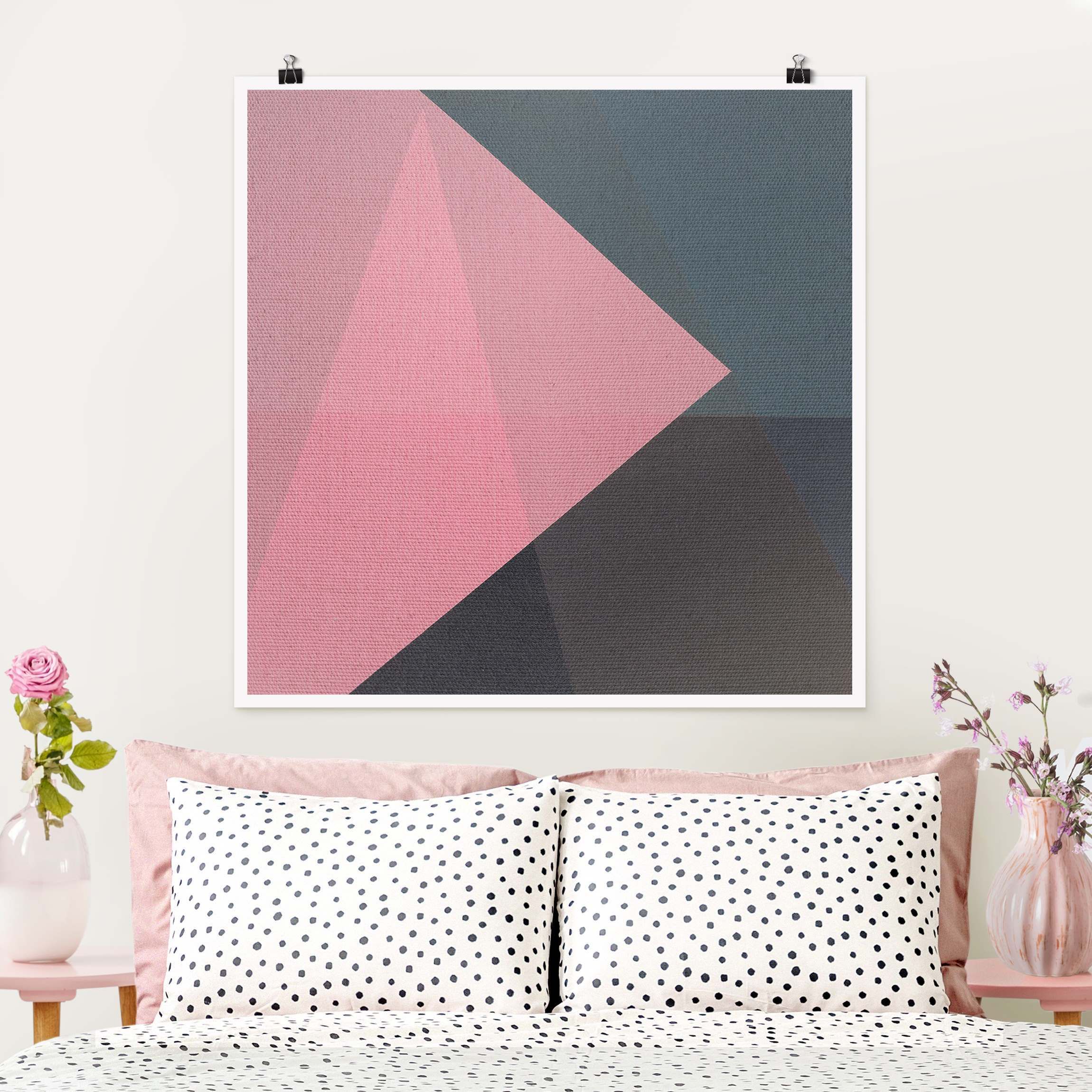 Rosa Transparenz Geometrie Poster als Quadrat | Poster bestellen bei WALLART
