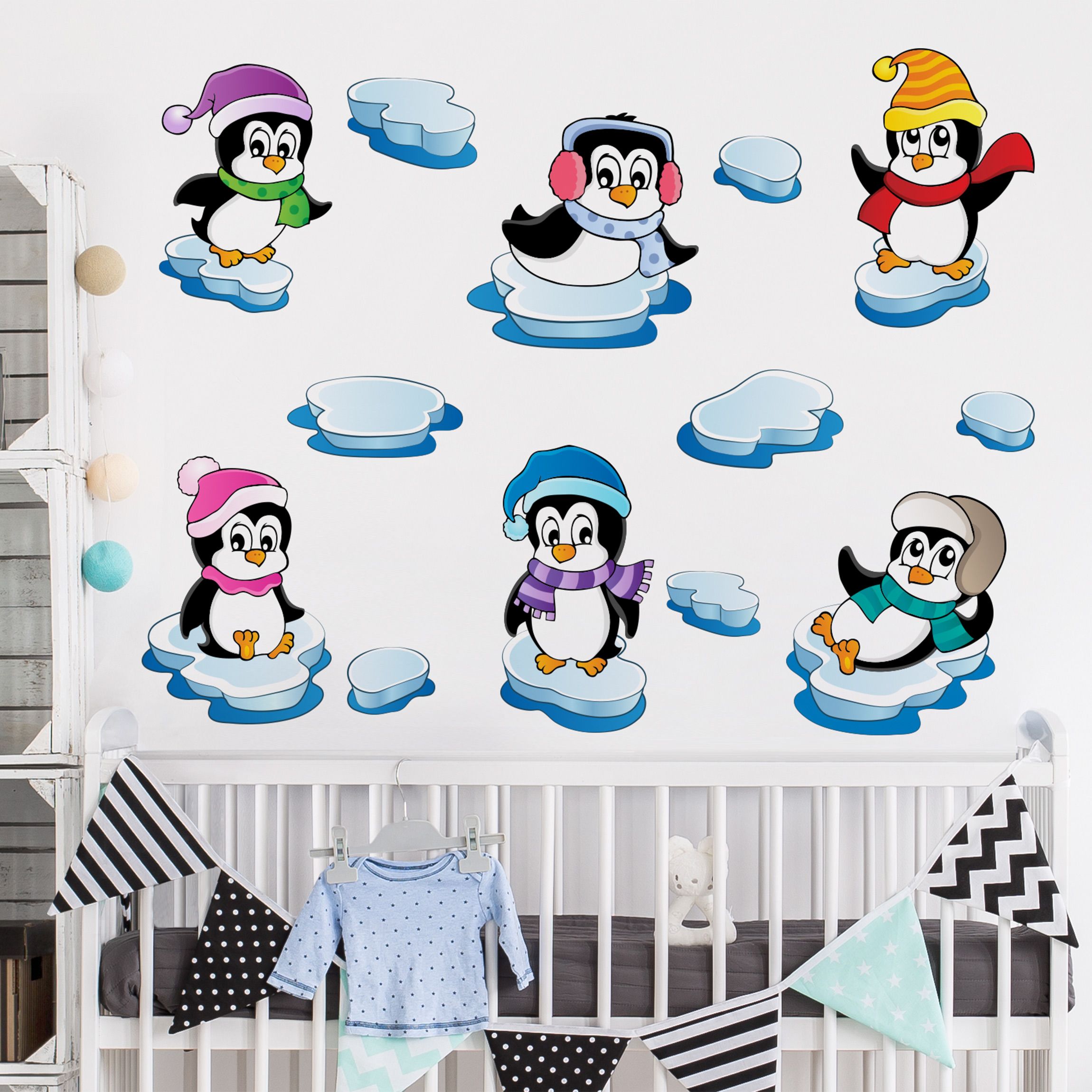 Pinguin Winter Kinderzimmer Set Wandtattoo | WALLART