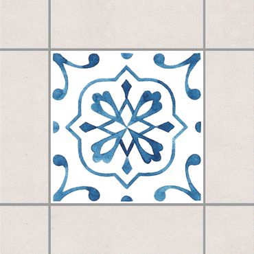 Fliesenaufkleber - Muster Blau Weiß Serie No.4