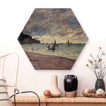 Hexagon Bild Holz - Claude Monet - Küste von Pourville