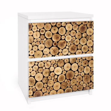 Möbelfolie für IKEA Malm Kommode - Selbstklebefolie Homey Firewood