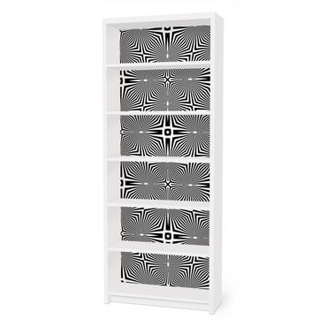 Möbelfolie für IKEA Billy Regal - Klebefolie Abstraktes Ornament Schwarzweiß