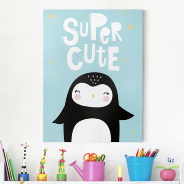 Leinwandbild - Super Cute Pinguin - Hochformat 4:3