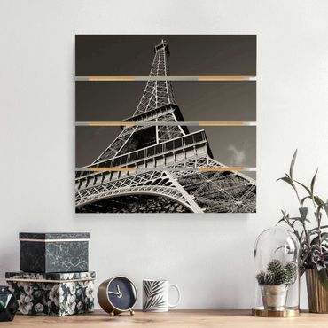 Holzbild - Eiffelturm - Quadrat 1:1