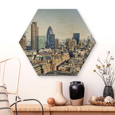 Hexagon Bild Holz - City of London