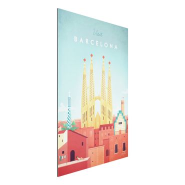 Aluminium Print - Reiseposter - Barcelona - Hochformat 3:2