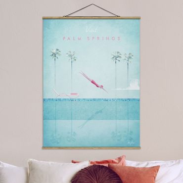 Stoffbild mit Posterleisten - Reiseposter - Palm Springs - Hochformat 3:4