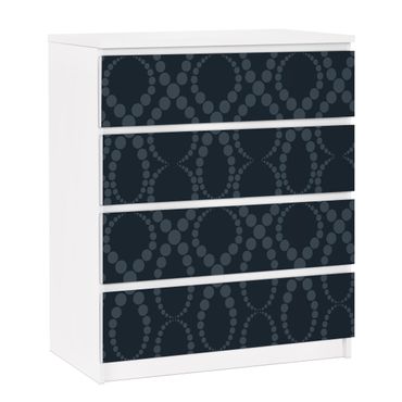 Möbelfolie für IKEA Malm Kommode - selbstklebende Folie Schwarze Perlen Ornament