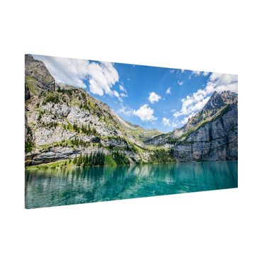 Magnettafel - Traumhafter Bergsee - Panorama Querformat