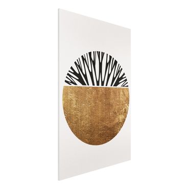Forex Fine Art Print - Abstrakte Formen - Goldener Kreis - Hochformat 3:2