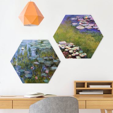 Hexagon Bild Forex 2-teilig - Claude Monet - Seerosen Set