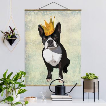 Stoffbild mit Posterleisten - Tierportrait - Terrierkönig - Hochformat 3:4