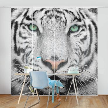 Schiebegardinen Set - Weißer Tiger - Flächenvorhänge
