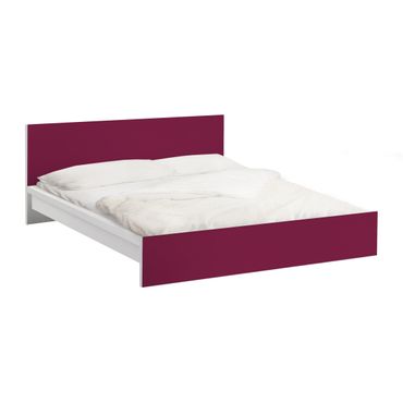 Möbelfolie für IKEA Malm Bett niedrig 140x200cm - Klebefolie Colour Wine Red