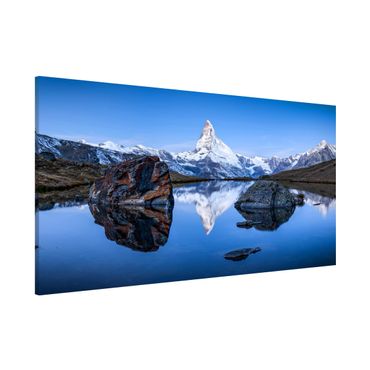 Magnettafel - Stellisee vor dem Matterhorn - Panorama Querformat