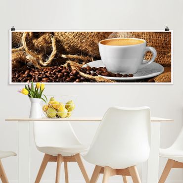 Poster - Kaffee am Morgen - Panorama Querformat