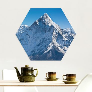 Hexagon Bild Alu-Dibond - Der Himalaya