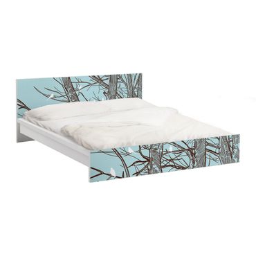 Möbelfolie für IKEA Malm Bett niedrig 160x200cm - Klebefolie Winterbäume