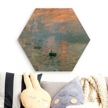 Hexagon Bild Holz - Claude Monet - Impression