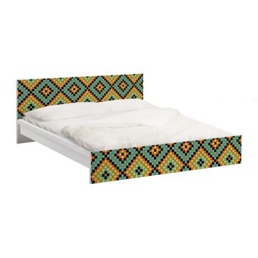 Möbelfolie für IKEA Malm Bett niedrig 160x200cm - Klebefolie Buntes Mosaik