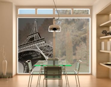 Fensterfolie - Sichtschutz Fenster Eiffelturm - Fensterbilder