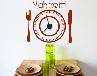 Wandtattoo Sprüche - Wandworte Uhr No.CG174 Mahlzeit!