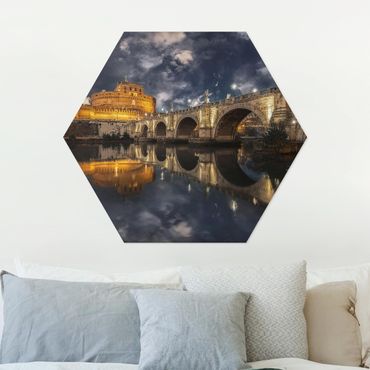 Hexagon Bild Alu-Dibond - Ponte Sant'Angelo in Rom