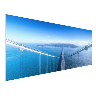 Forex Fine Art Print - Brücke zur Insel - Panorama