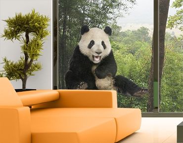 Fensterfolie - Fenstersticker No.501 Lachender Panda - Fensterbilder