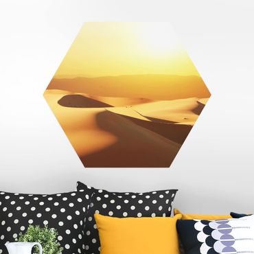 Hexagon Bild Alu-Dibond - Die Wüste Saudi Arabiens