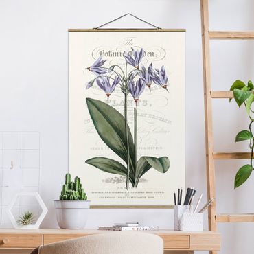 Stoffbild mit Posterleisten - Botanisches Tableau - Götterblume - Hochformat 2:3