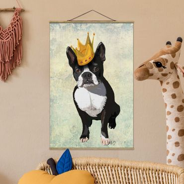 Stoffbild mit Posterleisten - Tierportrait - Terrierkönig - Hochformat 2:3