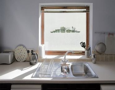 Fensterfolie - Sichtschutzfolie No.UL936 Geschirr II - Milchglasfolie