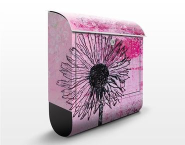 Briefkasten mit Zeitungsfach - Writing You... - Blumen Rosa, Pink
