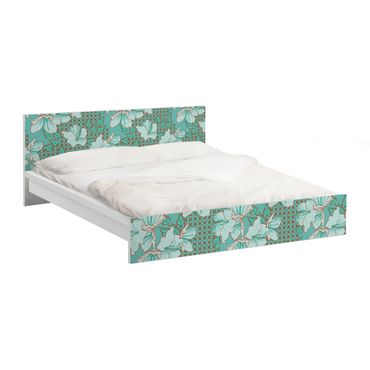 Möbelfolie für IKEA Malm Bett niedrig 160x200cm - Klebefolie Orientalisches Blumenmuster