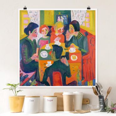 Poster - Ernst Ludwig Kirchner - Kaffeetisch - Quadrat 1:1