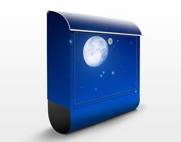 Wandbriefkasten - Wunsch bei Vollmond - Briefkasten Blau