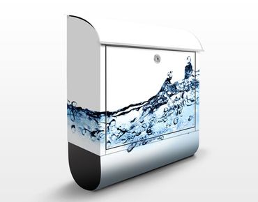 Wandbriefkasten - Fizzy Water - Briefkasten Blau-Weiß
