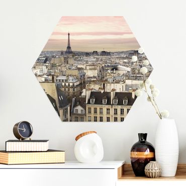 Hexagon Bild Alu-Dibond - Paris hautnah