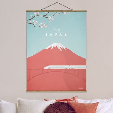 Stoffbild mit Posterleisten - Reiseposter - Japan - Hochformat 3:4