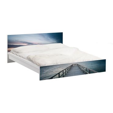 Möbelfolie für IKEA Malm Bett niedrig 160x200cm - Klebefolie Steg Promenade