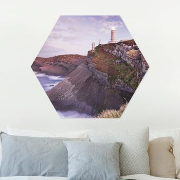Hexagon Bild Forex - Steilküste und Leuchtturm