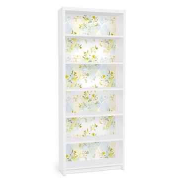 Möbelfolie für IKEA Billy Regal - Klebefolie Oase Blumenmuster