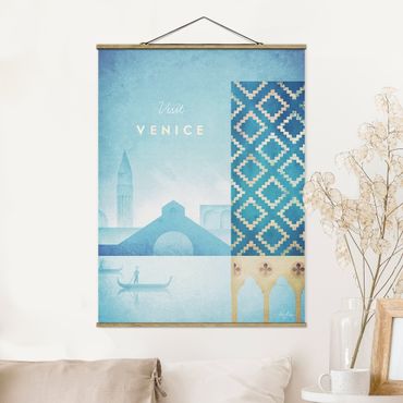 Stoffbild mit Posterleisten - Reiseposter - Venedig - Hochformat 3:4