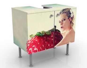 Waschbeckenunterschrank - Strawberryprincess - Badschrank Weiß Rot