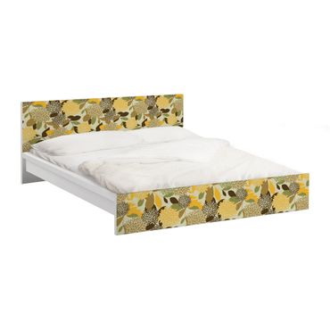Möbelfolie für IKEA Malm Bett niedrig 140x200cm - Klebefolie Vintage Flowers