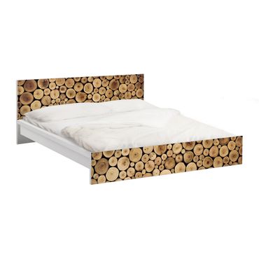 Möbelfolie für IKEA Malm Bett niedrig 160x200cm - Klebefolie Homey Firewood