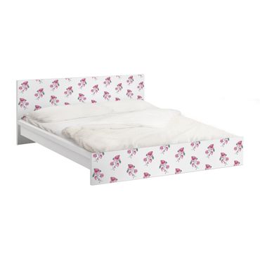 Möbelfolie für IKEA Malm Bett niedrig 180x200cm - Klebefolie Englische Teerosen