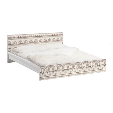 Möbelfolie für IKEA Malm Bett niedrig 160x200cm - Klebefolie Indisches Rapportmuster
